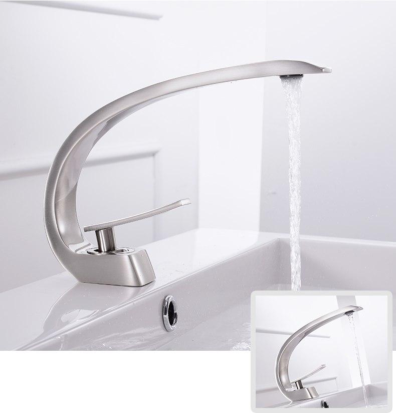 Modern Gooseneck Single-Handle Basin Faucet