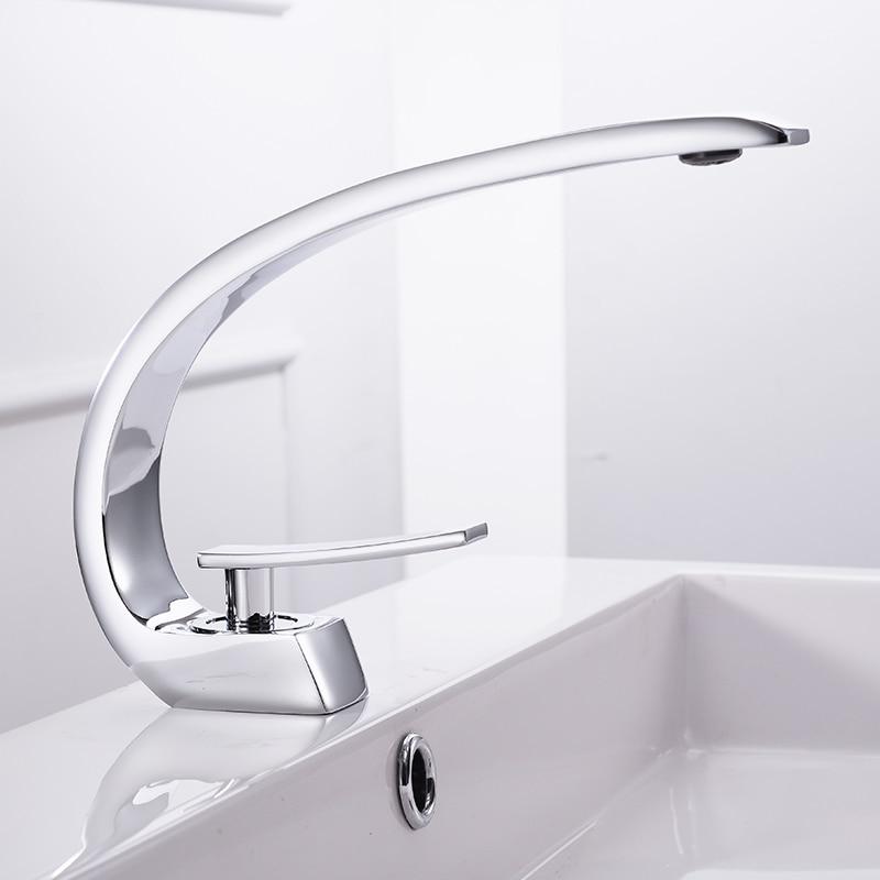 Modern Gooseneck Single-Handle Basin Faucet